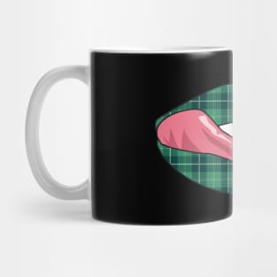 Vintage Lips Retro Style Tongue Tartan Flannel Pattern Celtic Irish Popart Gift Mug